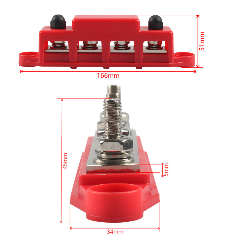 10 Pairs High current Busbar M8/M10 12V 150A/300A For Car, RV, yacht and solar power line renovation