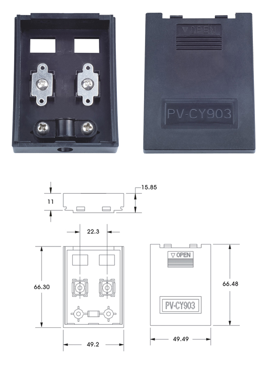 Small power solar panel junction box CY903