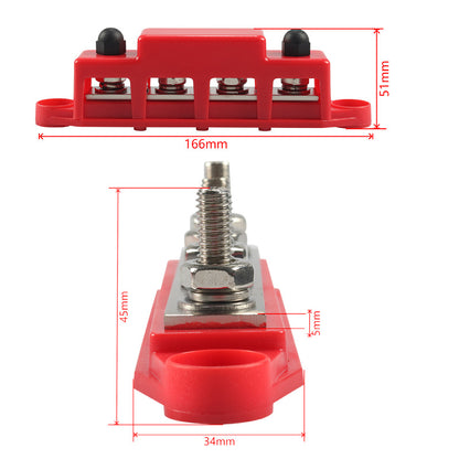 10 Pairs High current Busbar M8/M10 12V 150A/300A For Car, RV, yacht and solar power line renovation